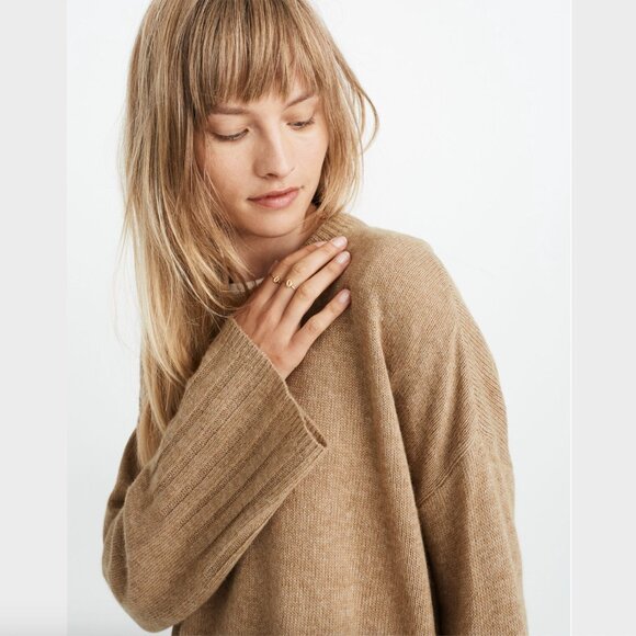 Madewell Light Brown Ayres Wide-Sleeve Pullover Sweater - Size XXS - Picture 2 of 13